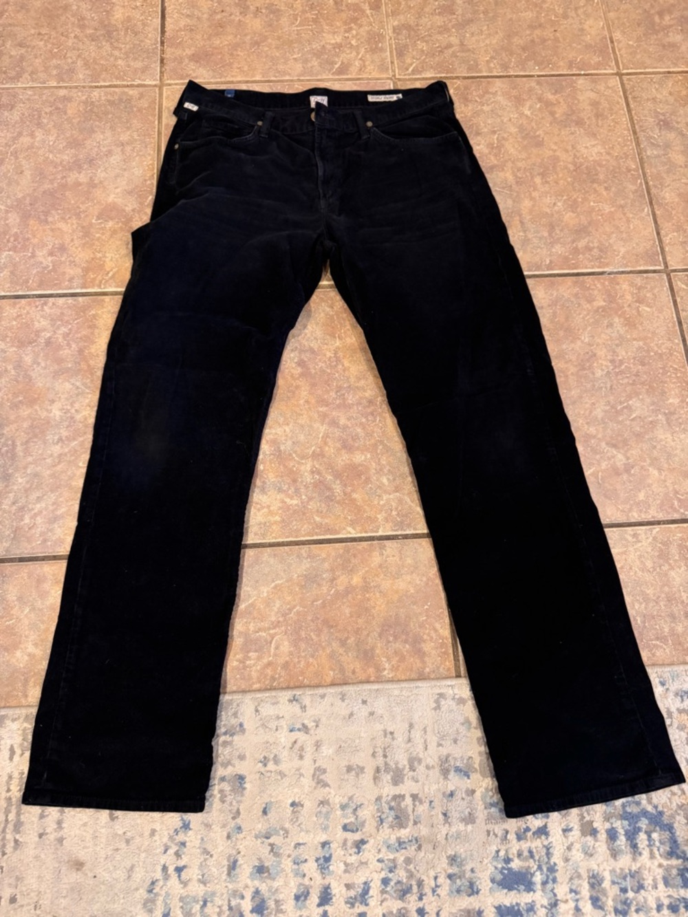 Citizens Of Humanity Men’s Black Corduroy Pants - Straight Fit 34x34